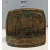 PAIR OF BRASS SMELTING MOTIF BOOKENDS 
