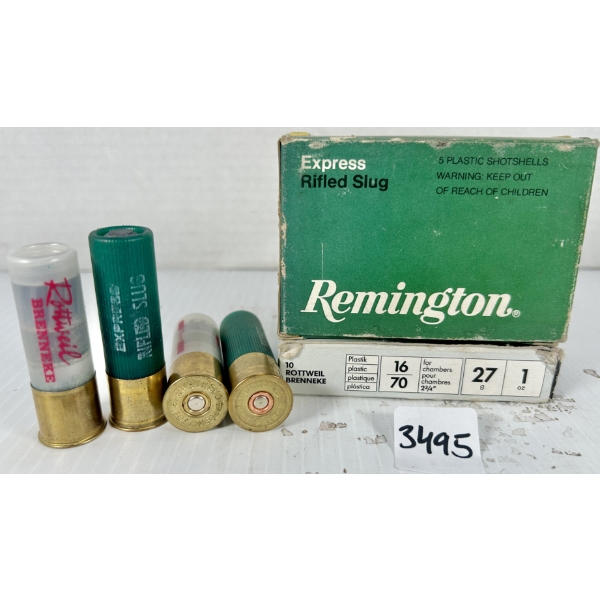 AMMO: 15X 16 GA 2-3/4IN SLUGS 