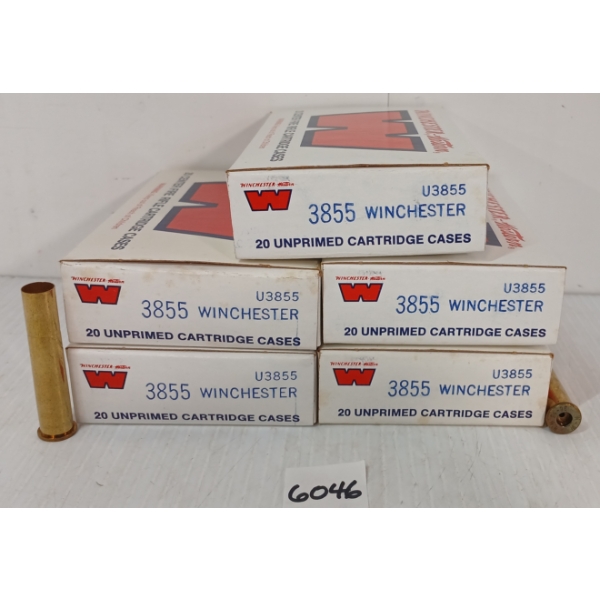 BRASS: 100X WINCHESTER WESTERN .38-55 WIN 