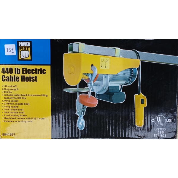 POWERFIST 44LB CABLE HOIST - NIB