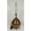 Image 4 : BRASS FOLK ART LAMP W/ HARP SHADE HOLDER