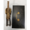 Image 6 : LOT OF 2 - BRASS CANON & DEED BOX W/ KEY