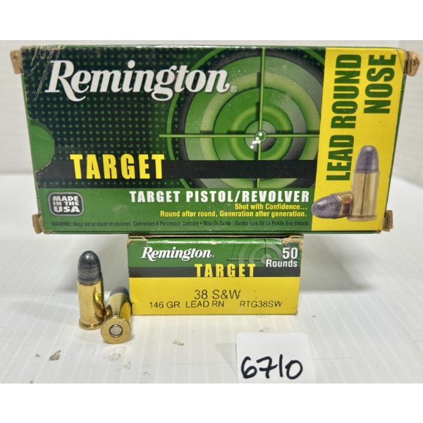 AMMO: 100X REMINGTON .38 S&W - 146 GR LRN