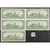Image 2 : LOT OF 5 - 1967 CDN $1 BANKNOTES - UNCIRCULATED