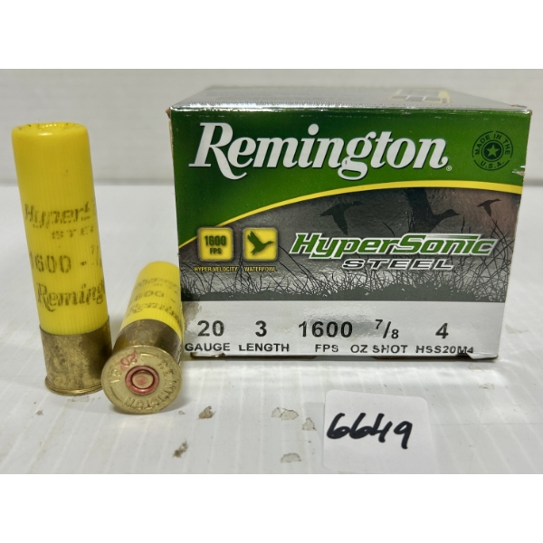 AMMO: 20X REMINGTON 20 GA 3 IN - #4 STEEL