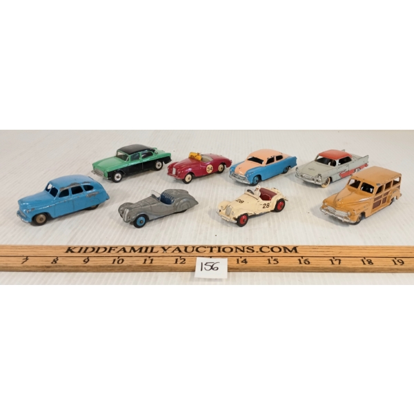 LOT OF 8 - DINKY TOYS DIECAST CARS - HUMBER HAWK, SUNBEAM ALPINE, PLYMOUTH BELVEDERE, ETC