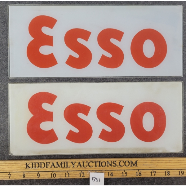 PAIR OF ESSO GAS PUMP PLATES 