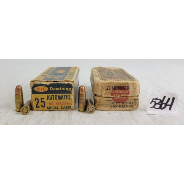 AMMO: 100X CIL & UMC .25AUTO - 50GR - COLLECTIBLE BOXES