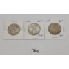 Image 2 : LOT OF 3 - U.S. 50 CENT SILVER PCS - INCL 1916 & 1917, ETC.
