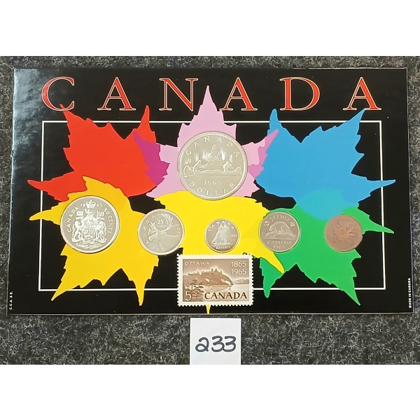 1965 CDN COIN & STAMP SET