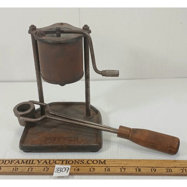 LOT OF 2 - POTTER BOTTOM-POUR LEAD MELTING POT & LEAD DIPPER