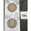 Image 1 : LOT OF 2 - 1909 & 1911 CDN SILVER 50 CENT COINS
