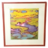 Image 1 : "LAND & SKY SERIES #1" BY DIANE PUGEN - FRAMED WOODBLOCK PRINT