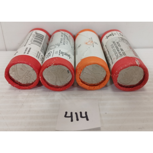 LOT OF 4 - 2007 RCM 25 CENT COIN ROLLS