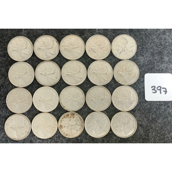 LOT OF 20 - 1968 CDN 25 CENT COINS