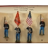 Image 2 : LOT OF 2 - BRITAINS SOLDIERS LEAD FIGURES - NO. 2101 U.S. MARINE CORPS COLOUR GUARD & 2117 ARMY BAND