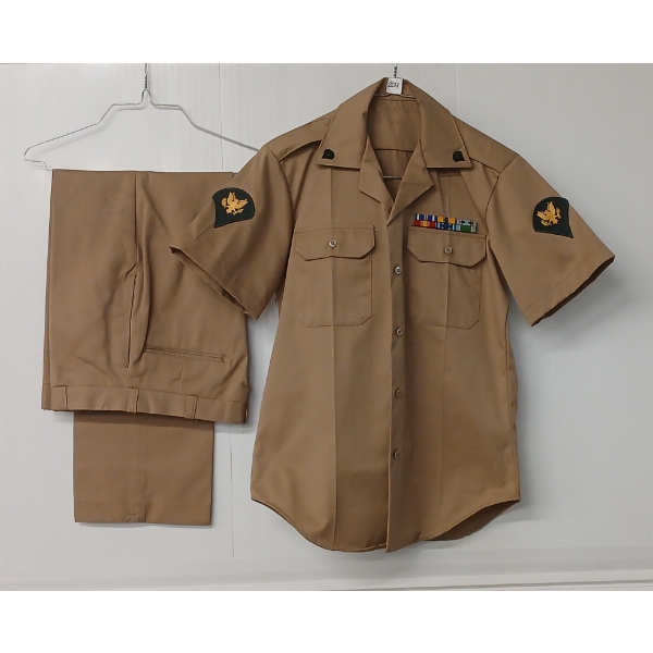 LOT OF 2 - US ARMY KHAKI UNIFORM SHIRT & PANTS