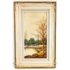 Image 1 : AUTUMN LAKE BY M. KOWALCZYKOWSKI - FRAMED OIL ON CANVAS