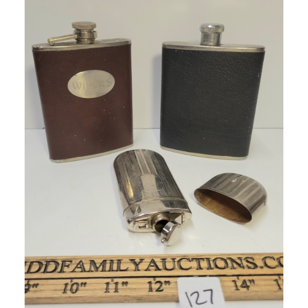 LOT OF 3 - STAINLESS FLASKS