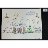 Image 1 : IGLOO SCENE BY OHIKTOOK JAMES - PENCIL W/ CRAYON ON PAPER