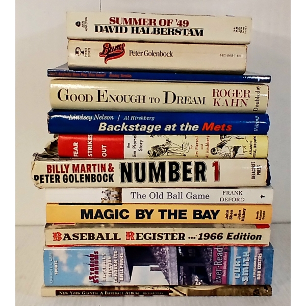 LOT OF 12 - BASEBALL BOOKS - "THE OLD BALL GAME", "FEAR STRIKES OUT" & "NUMBER 1"