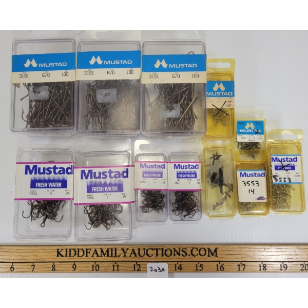 QTY OF MUSTAD TREBLE FISHING HOOKS