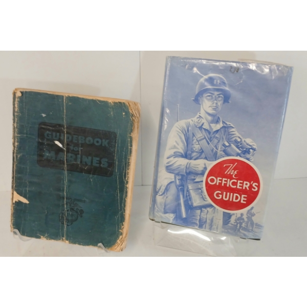LOT OF 2 - 1959 "THE OFFICER'S GUIDE" & 1951 "GUIDEBOOK FOR MARINES" - U.S. FORCES BOOKS