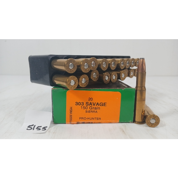 AMMO: 20X HSM GAME KING .303 SAV - 150GR - SIERRA