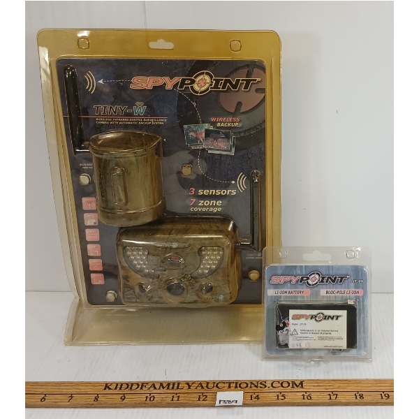 LOT OF 2 - SKY POINT TINY-W TRAIL CAMERA & LI-ION BATTERY