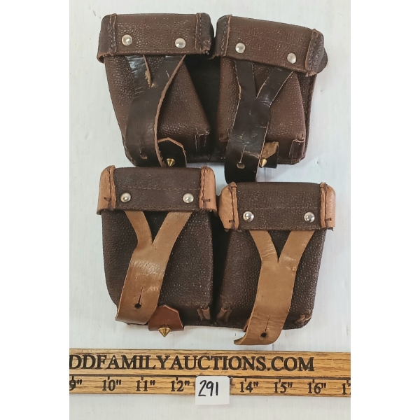 LOT OF 2 - RUSSIAN MOSIN NAGANT LEATHER MAG POUCHES