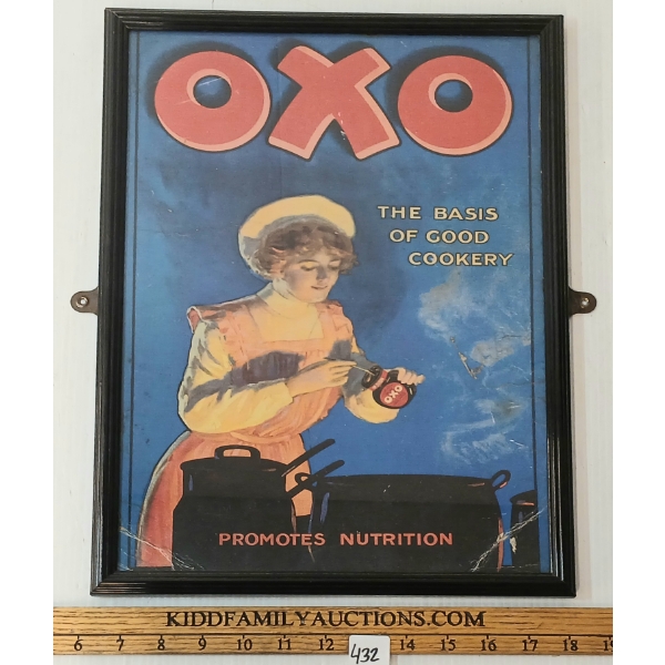 OXO THE BASIS OF GOOD COOKERY - FRAMED AD - C. 1910'S-1920'S