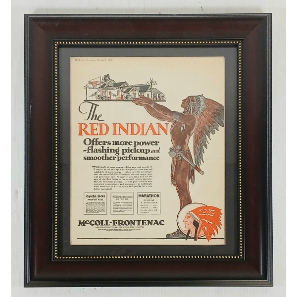 FRAMED RED INDIAN OFFERS MORE POWER PAPER ADVERTISEMENT