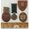 Image 1 : LOT OF 4 - 1913 INDIA BISLEY TEAM & GOLD FIELD VOLUNTEERS WIRE GILT BADGES & SHOOTING MEDAL