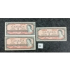Image 1 : LOT OF 3 - 1954 CDN $2 BANKNOTES