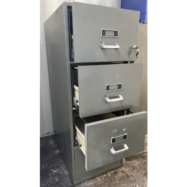 FIRE RETARDENT FILE CABINET - 4 DRAWER - 20 X 30 X 54 INCH - W/ KEY