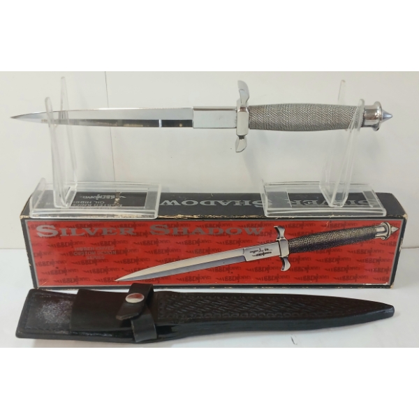 HIBBEN KNIVES SILVER SHADOW DAGGER W/ SHEATH
