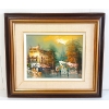 Image 1 : RAINY MARKETPLACE BY H. PIM - FRAMED OIL ON CANVAS