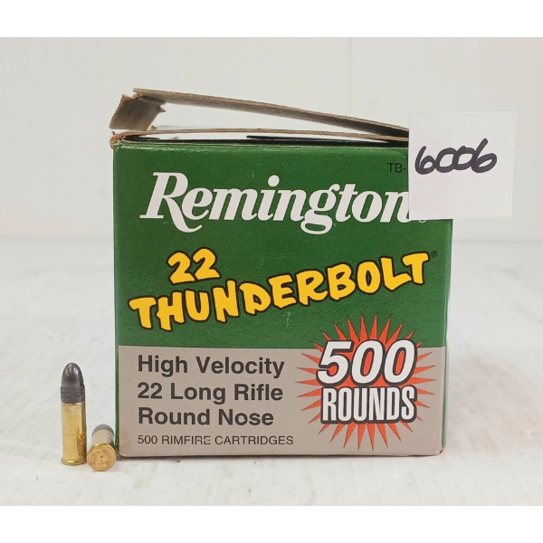 AMMO: 500X REMINGTON THUNDERBOLT .22 LR - RN
