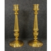 Image 3 : PAIR OF HEAVY BRASS CANDLESTICK HOLDERS 