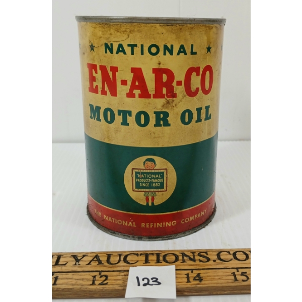 NATIONAL EN-AR-CO MOTOR OIL CAN - QT