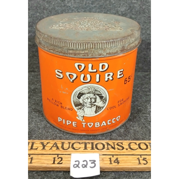 OLD SQUIRE 65 CENT PIPE TOBACCO TIN