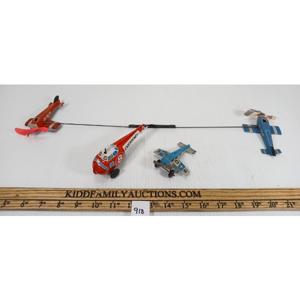 LOT OF 3 - TIN HELICOPTER & PLANES 