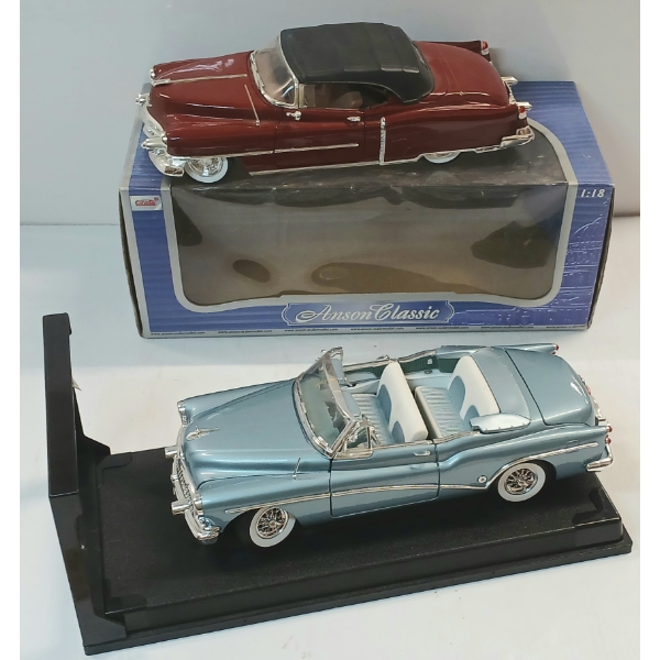 LOT OF 2 - ANSON 1953 BUICK SKYLARK & 1953 CADILLAC ELDORADO DIECAST MODELS