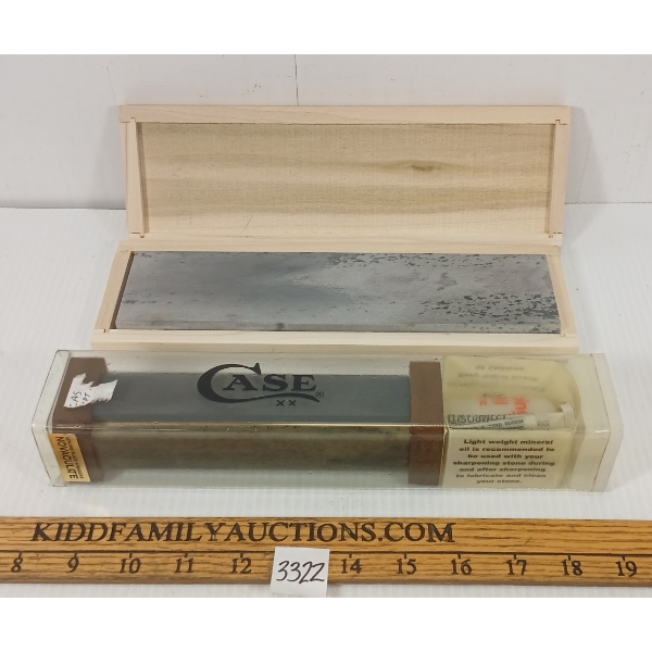 LOT OF 2 - CASE SHARPENING STONE & HONING OIL
