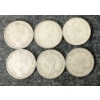Image 2 : LOT OF 6 - 1958, 1960, 1962, 1965, 1966 CDN 25 CENT COINS