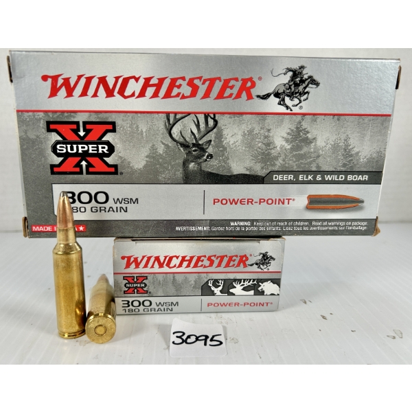 AMMO: 40X WINCHESTER .300 WSM - 180 GR SP