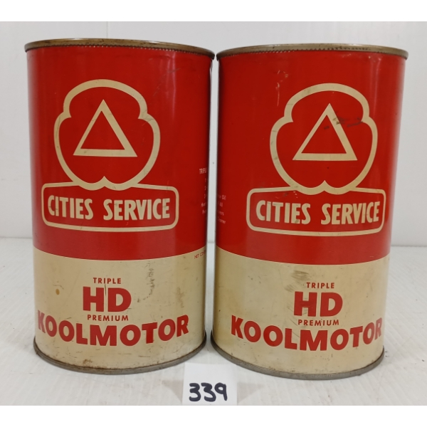 LOT OF 2 - CITIES SERVICE KOOLMOTOR QT CANS