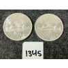 Image 1 : LOT OF 2 - 1962 CDN SILVER DOLLARS - VOYAGEUR
