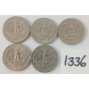 Image 2 : LOT OF 5 - U.S. 25 CENT COINS - 1965 TO 1972