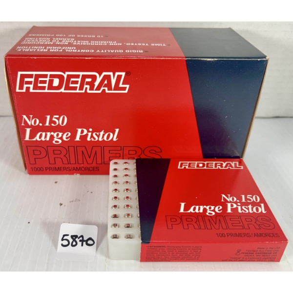PRIMERS: 1000X FEDERAL NO. 150 LARGE PISTOL